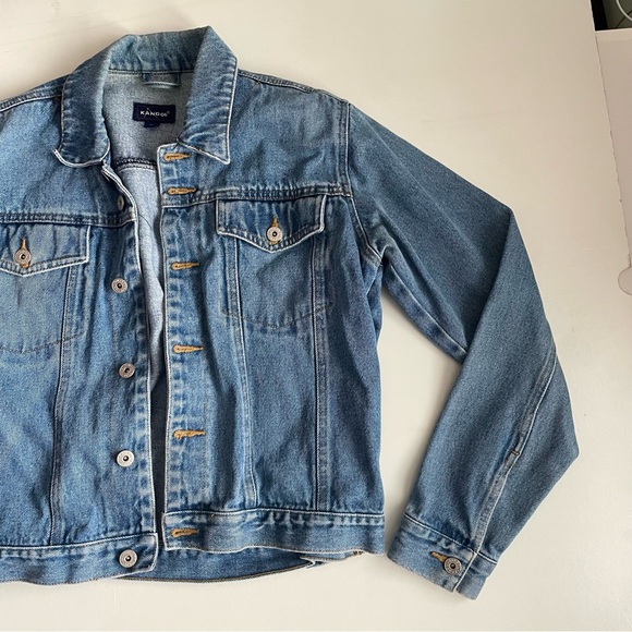 SMALL | VINTAGE KANGOL | Boxy realxed fit denim jacket, hip length - Picture 3 of 7
